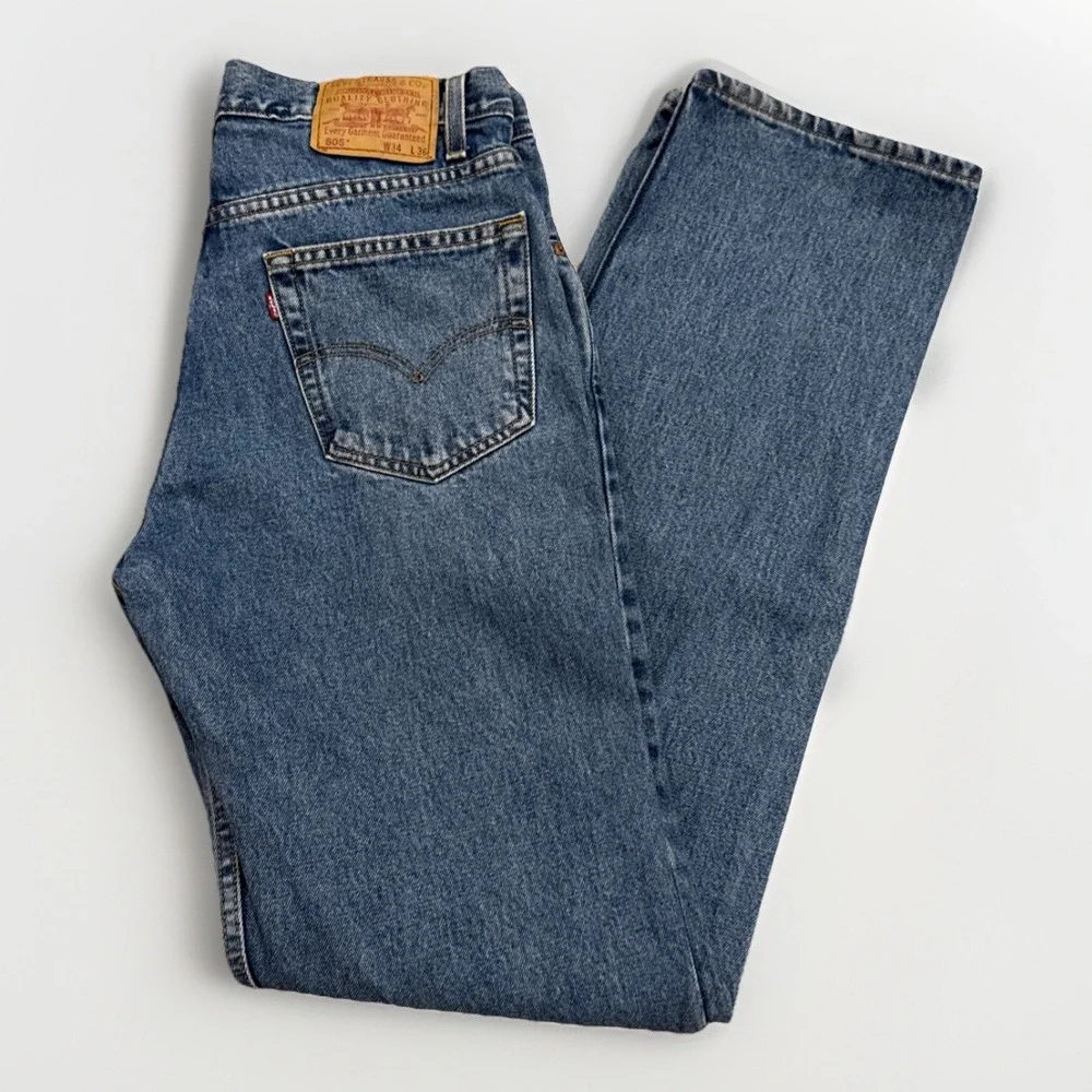 Vintage Levis 505 Jeans Mens 32 x 36‎ Denim Regular Fit Straight Leg 90s
